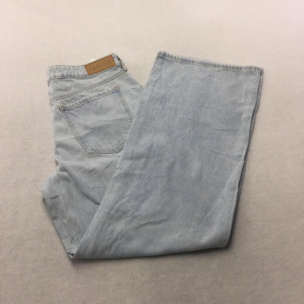 PacSun Low Rise Girlfriend Jeans Womens 30 Blue Light Wash Wide Leg Denim
